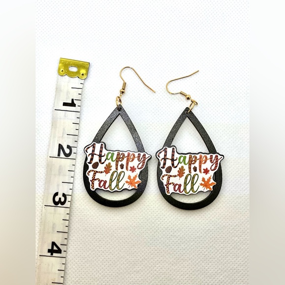 NWT Vintage Style Fall Autumn Earrings Thanksgiving Themed Drop & Dangle Wood - Picture 7 of 8